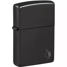 Запальничка армована бензинова Zippo Armor® High Polish Black Flame Design (46402)