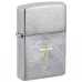 Запальничка бензинова Zippo Angel Aura Design Spiritual Cross Design, срібляста, матовий хром (46479)