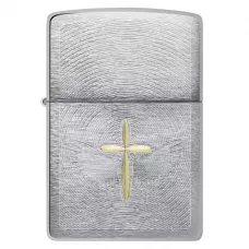 Запальничка бензинова Zippo Angel Aura Design Spiritual Cross Design, срібляста, матовий хром (46479)