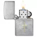Запальничка бензинова Zippo Angel Aura Design Spiritual Cross Design, срібляста, матовий хром (46479)