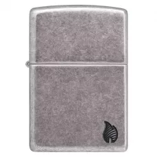 Запальничка армована бензинова Zippo Armor® Antique Silver Plate Series Flame, сіра (46399)