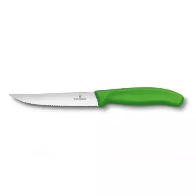 Кухонний ніж Victorinox SwissClassic Gourmet для стейку та піци 120 мм Зелений (6.7936.12L4)