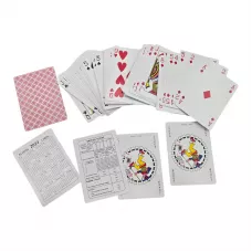 Карти гральні пластикові 56 шт "Jeux De Cartes RAMI" червона сорочка 4 індекси (DN36199)