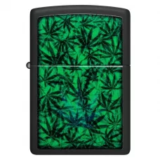 Запальничка бензинова "ZIPPO" Cannabis Design Black Light світиться в ультрафіолеті (48736)