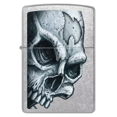 Запальничка бензинова ZIPPO CLASSIC Street Chrome Skull and Flame Design, хром (46587)