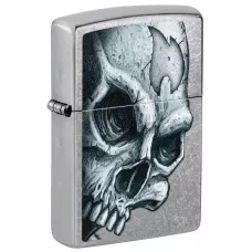 Запальничка бензинова ZIPPO CLASSIC Street Chrome Skull and Flame Design, хром (46587)