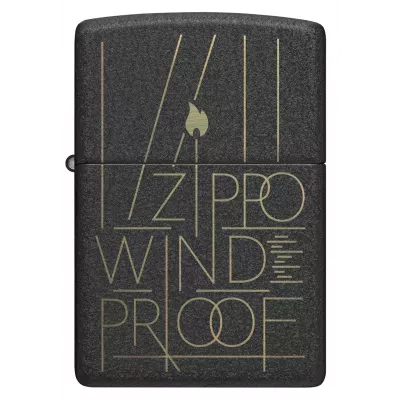 Запальничка бензинова Zippo Black Crackle® Windproof (46172)