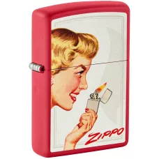 Запальнички бензинові набір ZIPPO Red Matte и Black Matte Vintage Ad Lighter Set, червоня, чорна (46295)