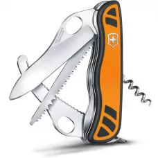 Великий складаний ніж Victorinox HUNTER XT 111мм/6 функцій/помаранчево-чорні матові накладки/одноручне лезо з блокуванням/штопор/пилка/одноручний стропоріз, блістер (0.8341.MC9B1)