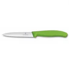 Кухонний ніж Victorinox SwissClassic для нарізки 100 мм серрейтор Зелений (6.7736.L4)