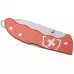Коллекційний ніж 136 мм "Victorinox" Evoke Alox Stone Red 5 функцій, блідо-червоні рифлені накладки,блокування леза, кліп,паракорд (Lim.Ed. 2025) (0.9415.L25)