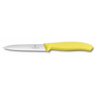 Кухонний ніж Victorinox SwissClassic для нарізки 100 мм серрейтор Жовтий (6.7736.L8)