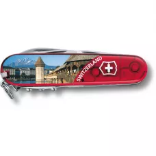 Складаний ніж 91 мм Victorinox CLIMBER Lucerne 14 функцій, червоні прозорі накладки(1.3703.TE1)