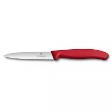 Кухонний ніж Victorinox SwissClassic для нарізки 100 мм Червоний серрейтор (6.7731)
