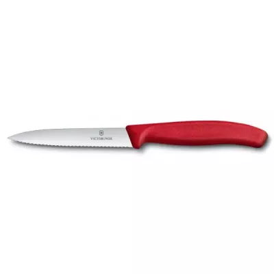 Кухонний ніж Victorinox SwissClassic для нарізки 100 мм Червоний серрейтор (6.7731)