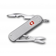 Кишеньковий складаний інструмент 58мм Victorinox COMPANION S ALOX 5 функцій, рифлені сріблясті накладки, ножиці, викрутка (0.6261.26)