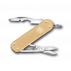 Кишеньковий складаний інструмент 58мм Victorinox COMPANION S ALOX 5 функцій, рифлені золотисті накладки, ножиці, викрутка (0.6261.28)