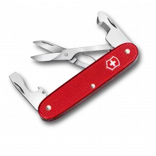 Кишеньковий складаний інструмент 93мм Victorinox COMPANION SLIM ALOX 6 функцій, рифлені червоні накладки, відкривачка для коробок, ножиці (0.8170.26)