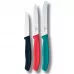 Набір для чищення овочів з трьох ножів Victorinox SWISS CLASSIC чорний, червоний, зелений, подарункова коробка (6.7116.34C1)