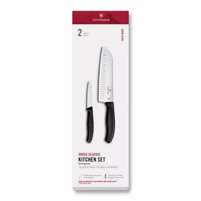 Набір кухонний з двох ножів Victorinox Swiss Classic Kitchen чорний (6.7133.21G)