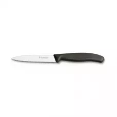 Кухонний ніж Victorinox SwissClassic для нарізки 100 мм серрейтор Чорний (6.7733)