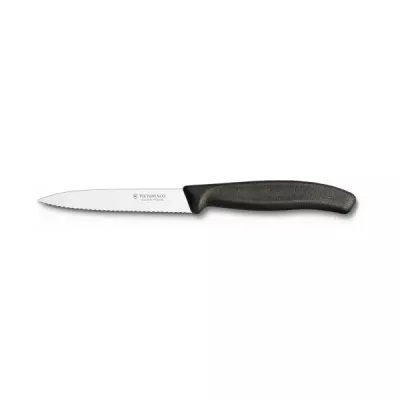 Кухонний ніж Victorinox SwissClassic для нарізки 100 мм серрейтор Чорний (6.7733)