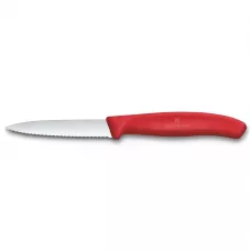 Ніж для чистки овочів 8 см Victorinox Swiss Classic Paring лезо серрейтор, червоний (6.7631.C1)