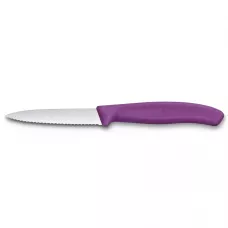 Ніж для чистки овочів 8 см Victorinox Swiss Classic Paring лезо серрейтор, фіолетовий (6.7635.C1)