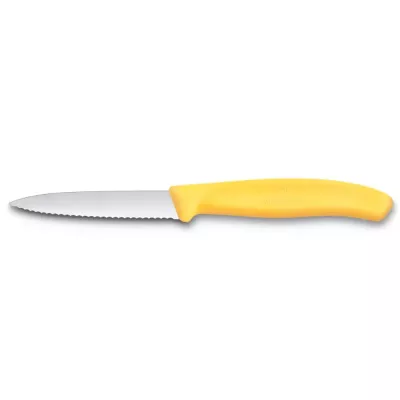 Ніж для чистки овочів 8 см Victorinox Swiss Classic Paring лезо серрейтор, жовтий (6.7638.C1)