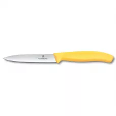 Ніж для чистки та нарізки овочів 10 см Victorinox Swiss Classic Paring лезо рівне, жовтий (6.7708.C1)