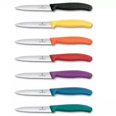 Ніж для чистки та нарізки овочів 10 см Victorinox Swiss Classic Paring лезо серрейтор, зелений (6.7734.C1)