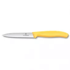 Ніж для чистки та нарізки овочів 10 см Victorinox Swiss Classic Paring лезо серрейтор, жовтий (6.7738.C1)
