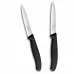 Набір з 2 ножів для чищення овочів 10 см Victorinox Swiss Classic леза - гладке, серрейтор, чорний (6.7793.2)