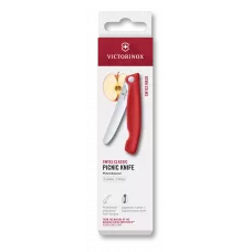 Ніж для пікніка складаний 11см Victorinox Swiss Classic Picnic округлий кінчик, лезо серрейтор, червоний, картонна коробка (6.7831.FC1)