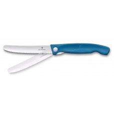Ніж для пікніка складаний 11см Victorinox Swiss Classic Picnic округлий кінчик, лезо серрейтор, синій, картонна коробка (6.7832.FC1)