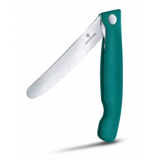 Ніж для пікніка складаний 11см Victorinox Swiss Classic Picnic округлий кінчик, лезо серрейтор, зелений, картонна коробка (6.7834.FC1)