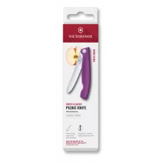 Ніж для пікніка складаний 11см Victorinox Swiss Classic Picnic округлий кінчик, лезо серрейтор, фіолетовий, картонна коробка (6.7835.FC1)