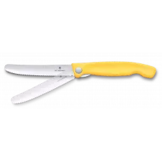 Ніж для пікніка складаний 11см Victorinox Swiss Classic Picnic округлий кінчик, лезо серрейтор, жовтий, картонна коробка (6.7838.FC1))