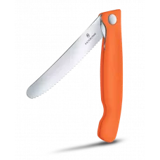 Ніж для пікніка складаний 11см Victorinox Swiss Classic Picnic округлий кінчик, лезо серрейтор, помаранчевий, картонна коробка (6.7839.FC1)