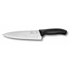 Кухонний шеф-ніж 20 см Victorinox Swiss Classic Chef's лезо пряме с повітряними кишенями, чорний, блистер (6.8083.20B)