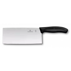 Кухонний китайський шеф-ніж (сокирка) 18 см Victorinox Swiss Classic Chinese chef's лезо ширина 7 см, рівне, чорний , блистер картон(6.8563.18B)