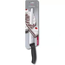 Ніж кухоний кондитерський хлібний 26 см Victorinox Swiss Classic Bread&Pastry лезо закруглений кінчик, серейторне, чорний (6.8633.26B)