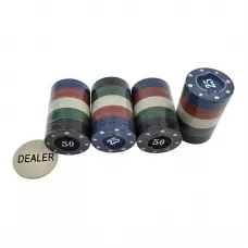 Набір фішки для покеру з номіналом 100 шт, d-39, вага фішки 4 гр, пластик, блістер (DN26721N)