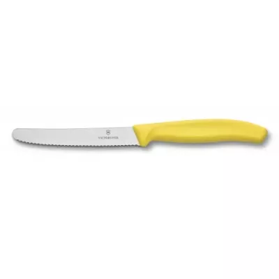 Кухонний ніж Victorinox SwissClassic для нарізки 110 мм серрейтор Жовтий (6.7836.L118)