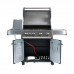 Газовый гриль SANTOS S-401 Black, с боковой горелкой, черный 900259 Код: 010954