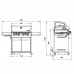 Газовый гриль SANTOS S-418 Black, с боковой и задней горелкой, черный 900297 Код: 010957
