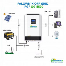 Сонячний фотоелектричний інвертор OFF-GRID PGF OG-5500 MPPT 5.5KW + WiFi