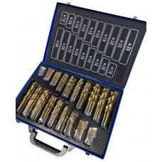 Комплект спіральних свердел із швидкорізальної сталі, 170 шт., 1-10 мм, нітрид титану Holzmann SPS170TIN