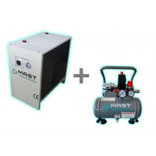 Осушувач стисненого повітря Mast SHB-20 + безмасляний поршневий компресор Mast MOF1390/1100 compact