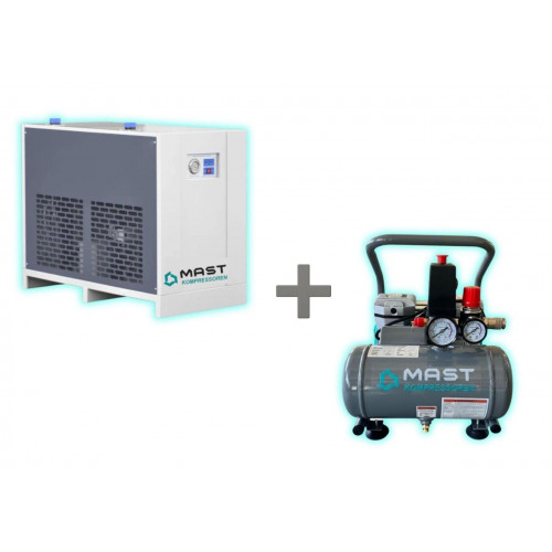 Осушувач стисненого повітря Mast SHB-30 (10 Бар) + безмасляний поршневий компресор Mast MOF1390/1100 compact Осушувач стисненого повітря Mast SHB-30 (10 Бар) + безмасляний поршневий компресор Mast MOF1390/1100 compact